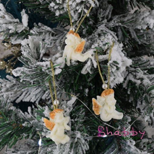 Set 3 Ingerasi Decor Brad Detalii aurii