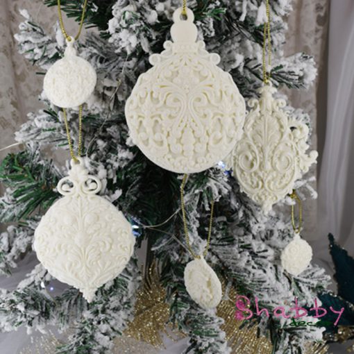 Set 6 Globuri Brad acryl cu Model Elegant