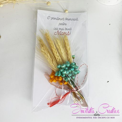 Martisor pentru mama buchetel flori uscate cu magnet 1