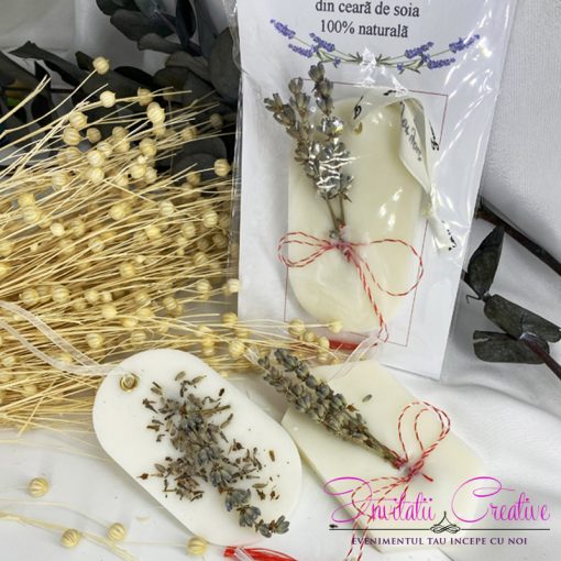 Martisor tableta din ceara cu buchet de lavanda 1
