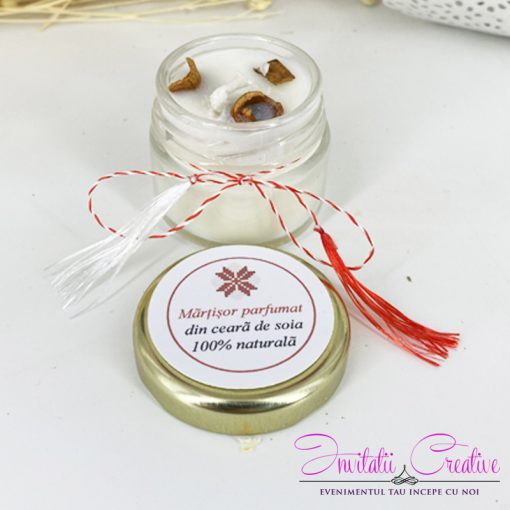 Martisor tip lumanare parfumata ceara naturala de soia