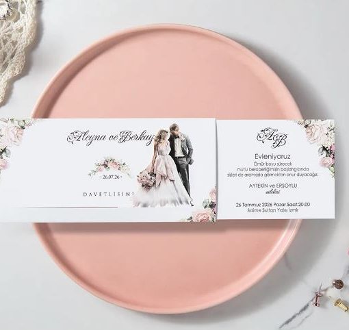 Alternative view of Invitatie Nunta Culisanta Mire si Mireasa si Model Floral 7171 Fen 25