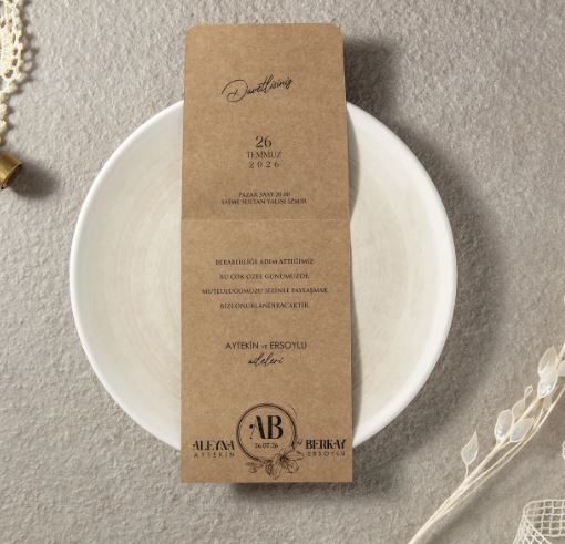 Alternative view of Invitatie de Nunta Eleganta Kraft 7135 Fen 25