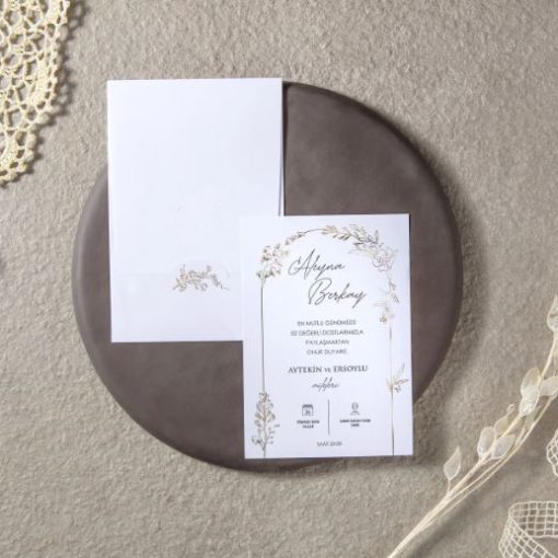 Invitatie de Nunta Eleganta Detalii Aurii 7090 Fen 25