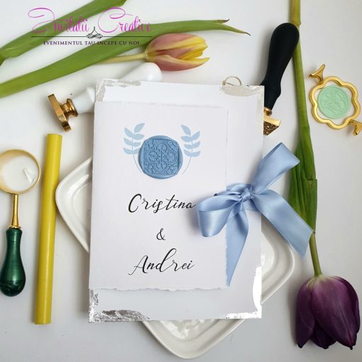 Invitatie de nunta Blue Pastel