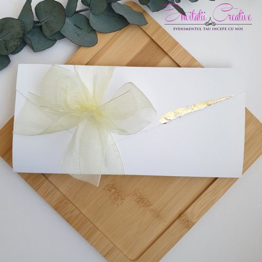 Invitatie de nunta simpla cu detalii fine aurii