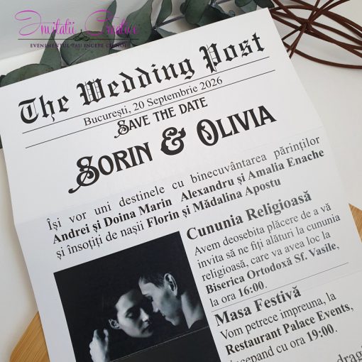 Invitatie de nunta tip ziar1