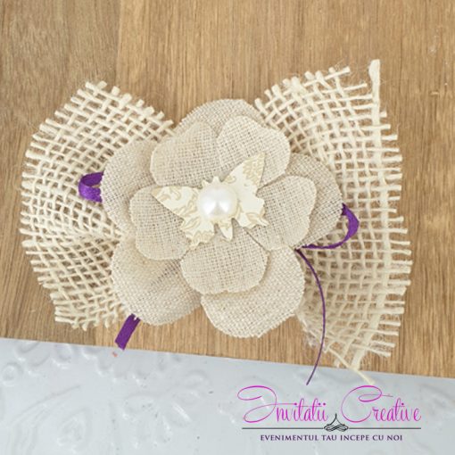 Marturie Magnetica Ieftina Iuta cu Floare Rustica