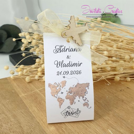 Marturie Travel Lumanare Bubble mica cu Avion