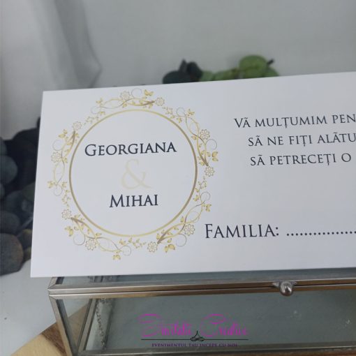 Alternative view of Plic de bani Nunta cu Design Elegant Coronita Aurie cu flori