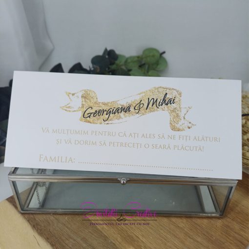 Plic de bani Nunta cu Design Elegant Gold