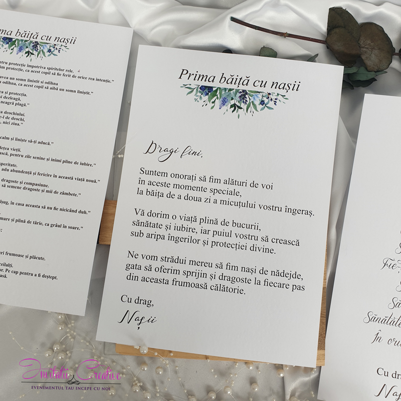 Set papirus albastru prima baita cu nasii1