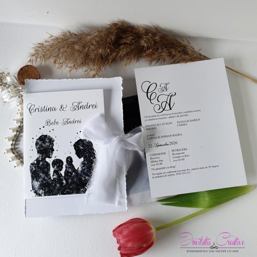 Invitație Dublă de Nuntă și Botez