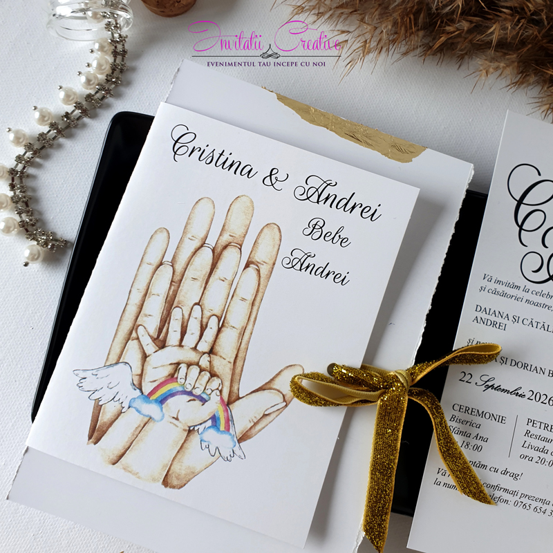 Invitație Personalizată pentru Nuntă și Botezul Băiețelului Nostru3