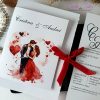 Invitatie de nunta Red hearts2