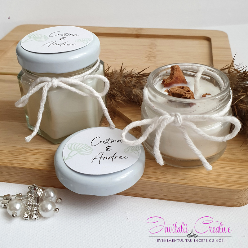 Marturie lumanare delicata parfumata cu scortisoara