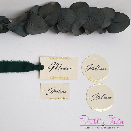 Etichete elegante marturii carton ivoire