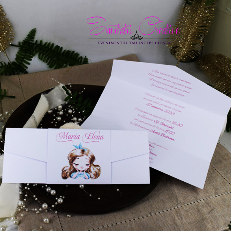Invitatie de Botez Fetita Frumoasa de Poveste