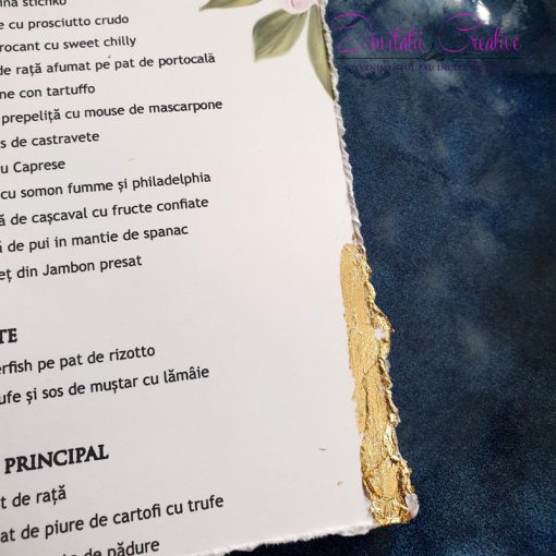 Alternative view of Meniu individual cu bujori roze pastel