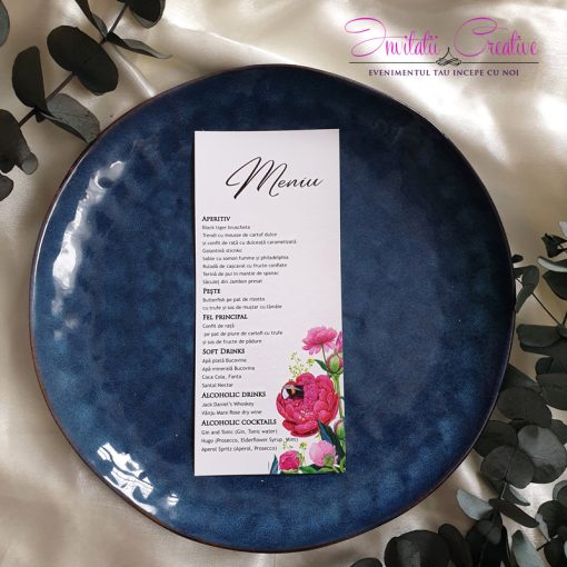 Meniu individual cu bujori siclam