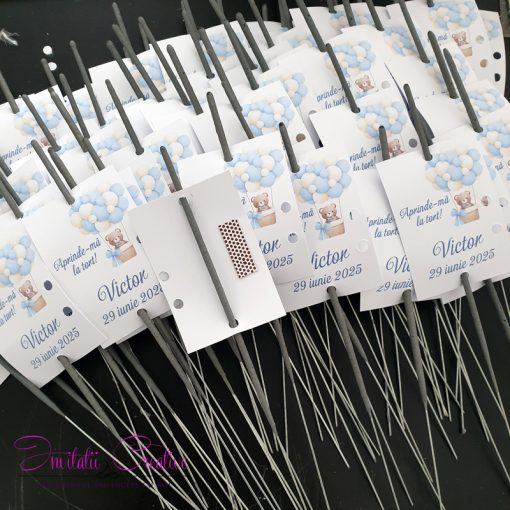 Artificii Botez Ursulet in cos cu Baloane Bleu