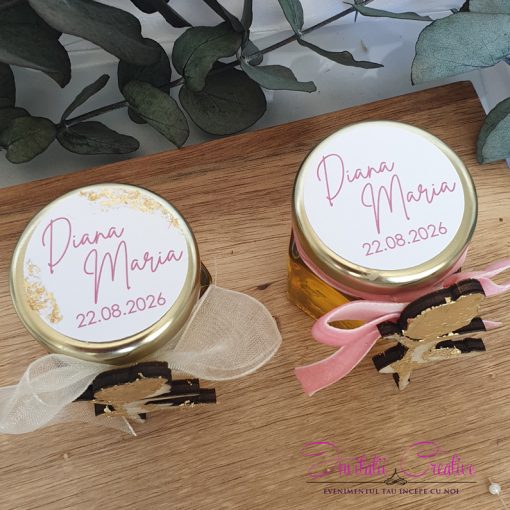 Marturii botez borcanel cu miere si figurina balerina1