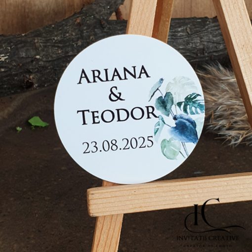 Eticheta cu Frunze Tropicale