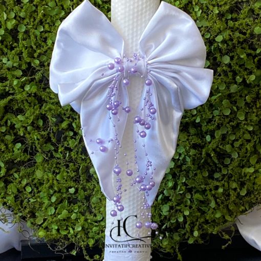 Alternative view of Lumanare botez eleganta Lila Pearls