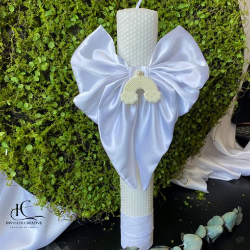 Lumanare de botez White Rainbow