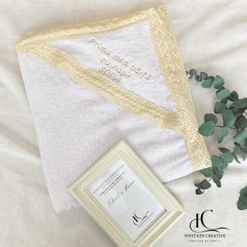 Prosop premium personalizat cu capison Prima mea baita cu nasii