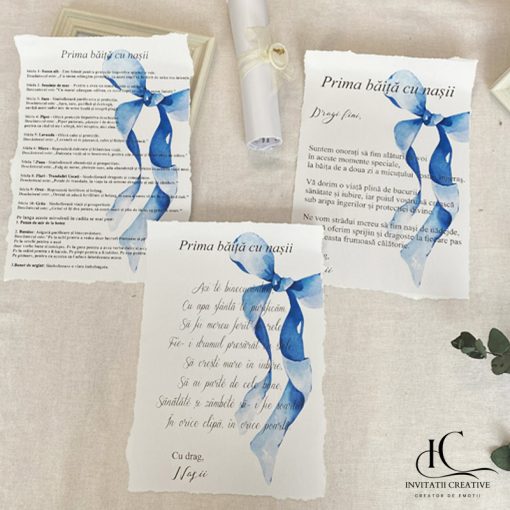 Set instructiuni mirodenii prima baita cu nasii funda albastra