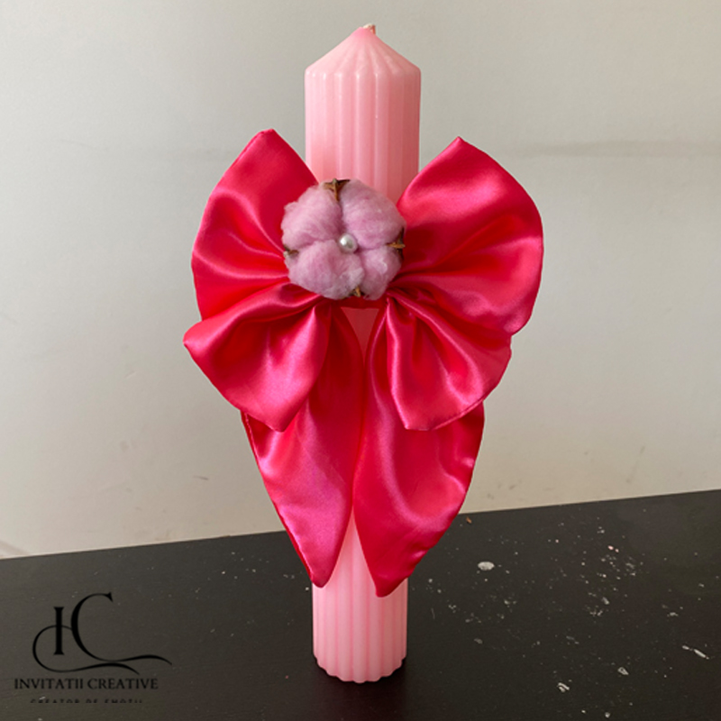 Lumanare de botez pentru fetita Sweet Cotton Pearl2