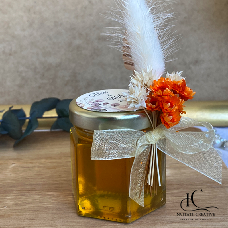 Marturie Borcănel rustic cu miere și pufi tomnatici - imagine 2