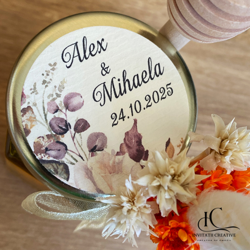 Marturie Borcănel rustic cu miere și pufi tomnatici - imagine 3