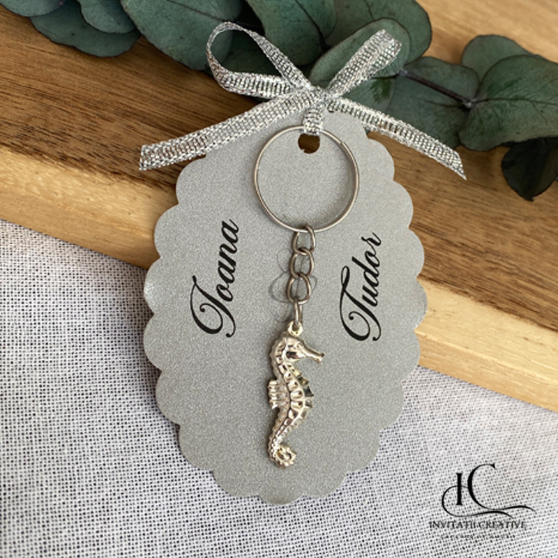 Marturii breloc calut de mare argintiu