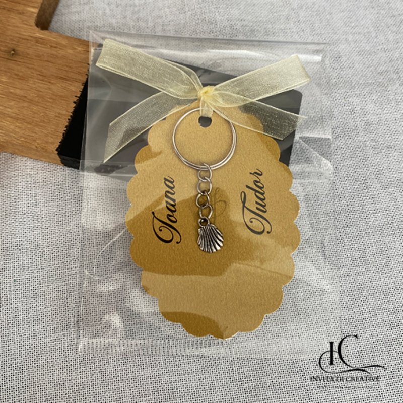 Marturii breloc tip scoica argintie - imagine 7