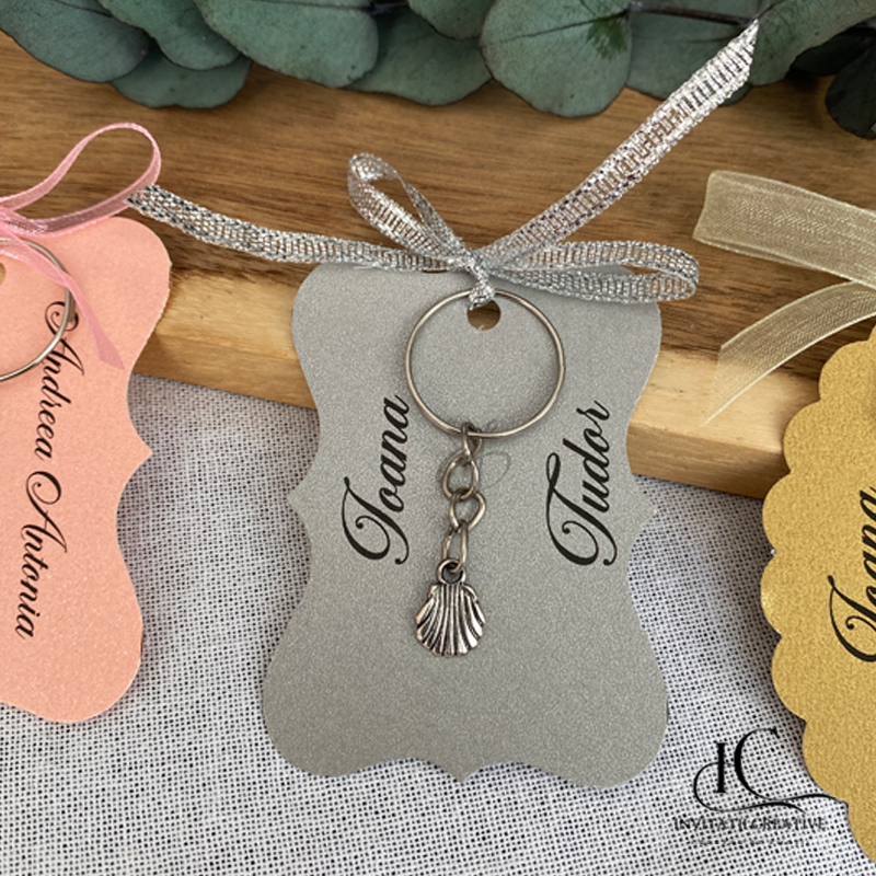 Marturii breloc tip scoica argintie - imagine 8