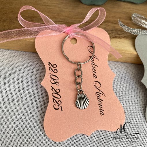 Marturii breloc tip scoica argintie7