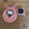 Marturii de botez magnet cu balon aer cald roz
