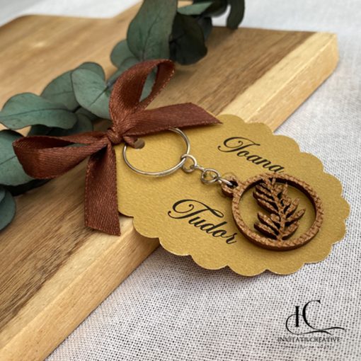 Marturii de toamna breloc frunza kraft1