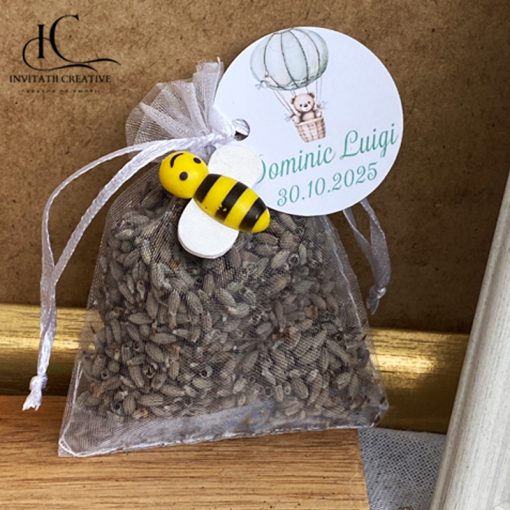 Marturii saculeti cu lavanda cu albinuta