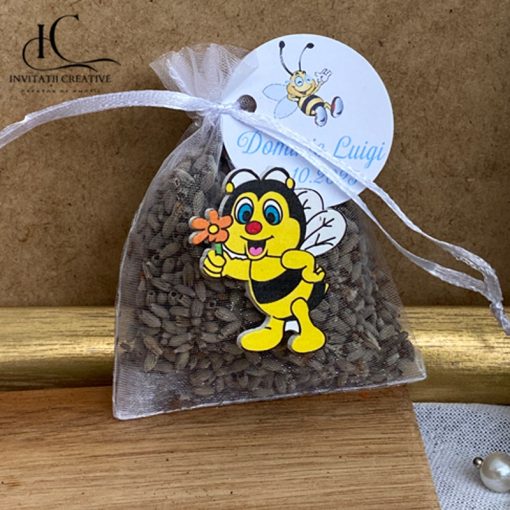 Marturii saculeti cu lavanda cu albinuta haioasa