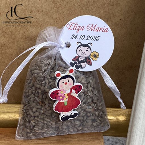 Marturii saculeti cu lavanda cu buburuza