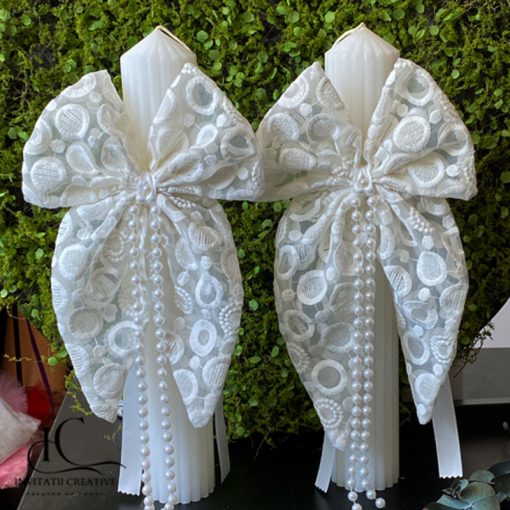 Set Lumanari cununie nunta Pure Pearls