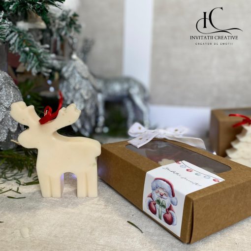 Cadou Sarbatori Lumanare Ceara Soia Parfumata Decorativa Ren