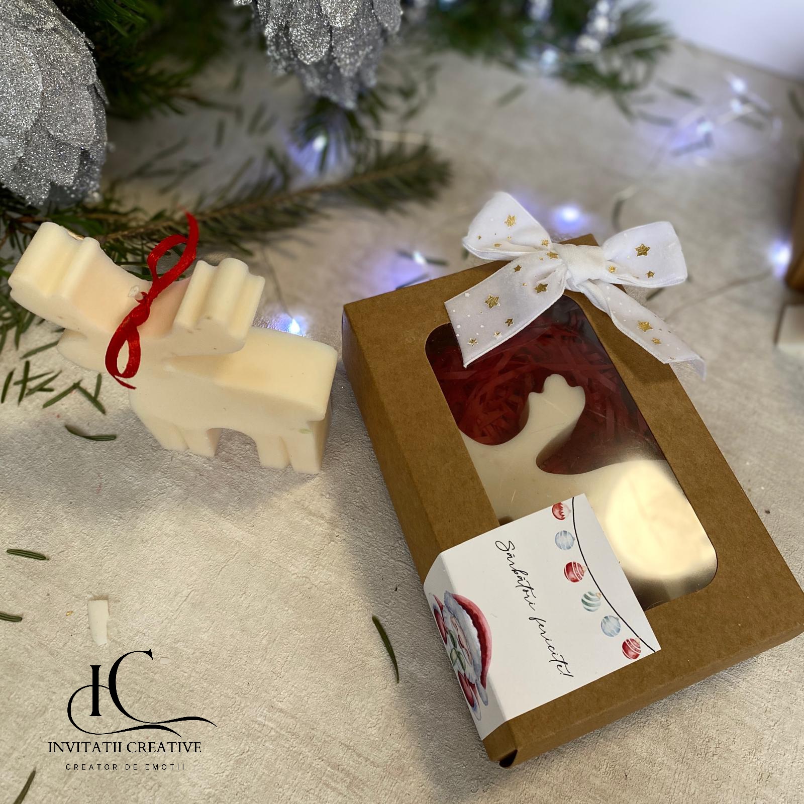 Cadou Sarbatori Lumanare Ceara Soia Parfumata Decorativa Ren - imagine 3