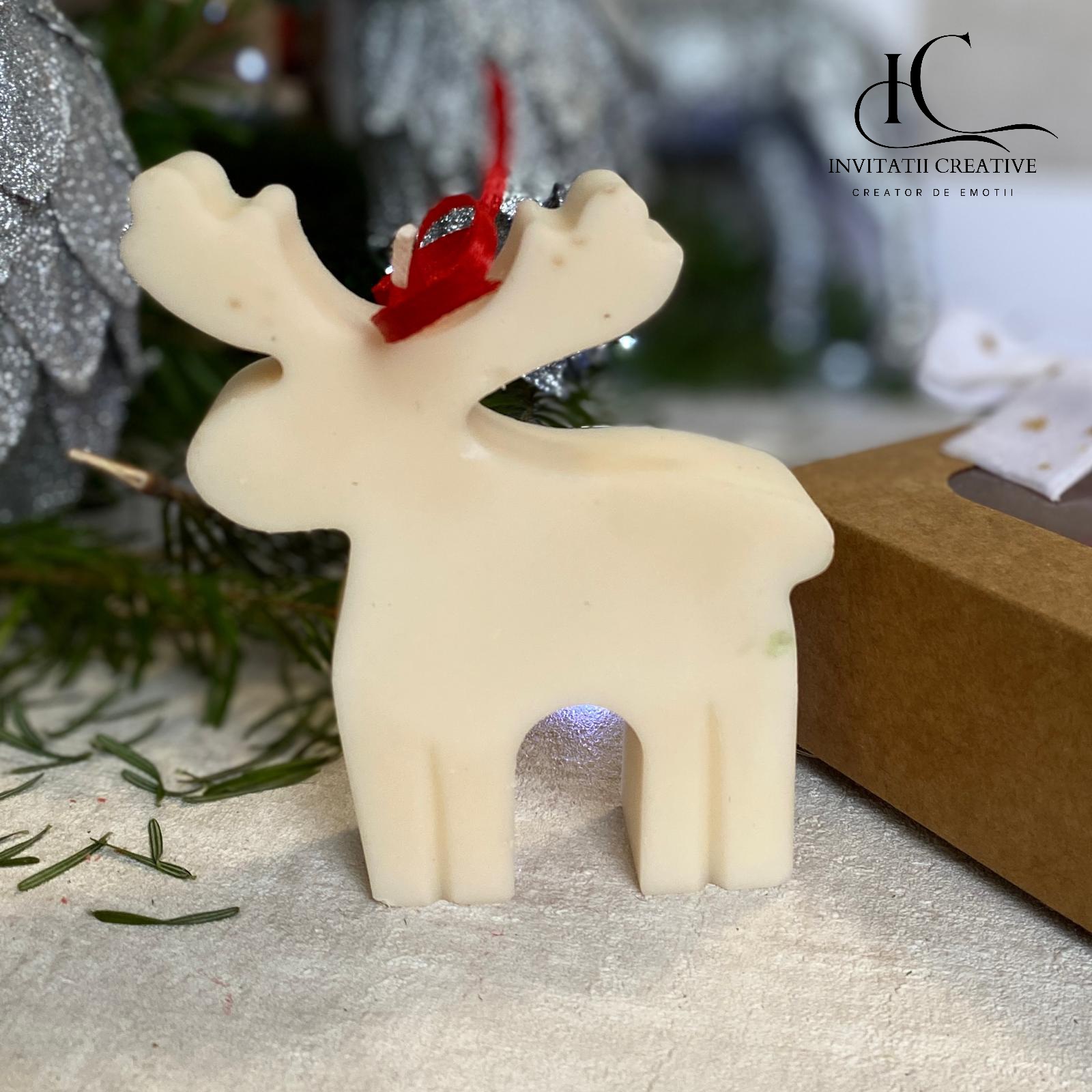 Cadou Sarbatori Lumanare Ceara Soia Parfumata Decorativa Ren - imagine 2