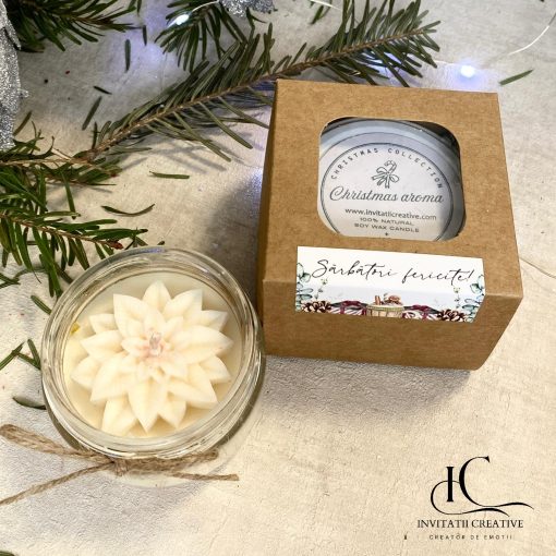 Alternative view of Cadou Sarbatori de Iarna Lumanare Parfumata cu Floare Craciunita
