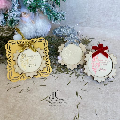 Glob Brad Lemn Fulg Primul Craciun in Burtica la mami