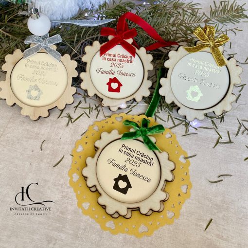 Glob Craciun Lemn Fulg Primul Craciun in Casa Noastra